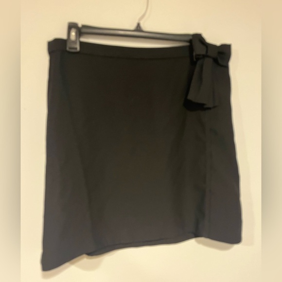Draper James Black Mini Skirt Side Bow A-Line 10 Women's Side Zip - Picture 2 of 5
